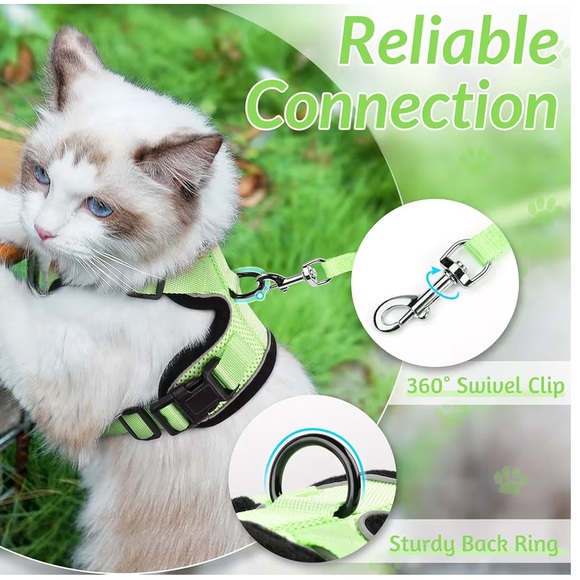 NWT Light Green Cat Harness and Leash Set - Picture 6 of 8